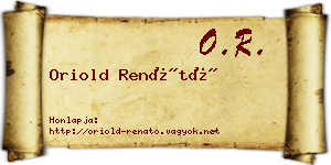 Oriold Renátó névjegykártya
